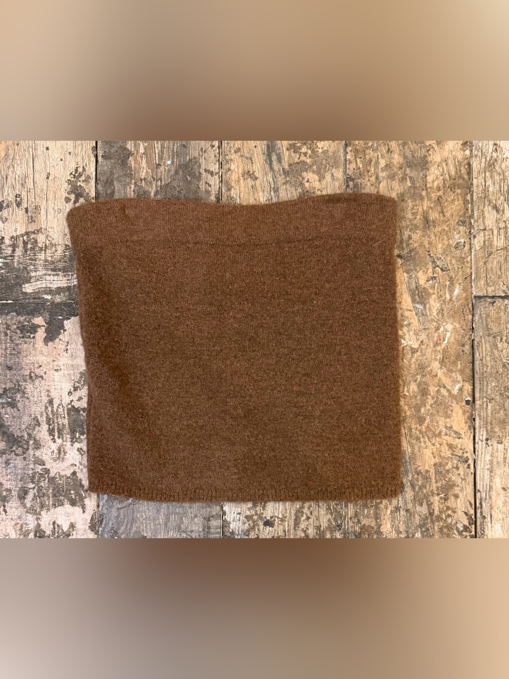 Vince size large tobacco knit tube top wool nylon alpaca blend (shirt)